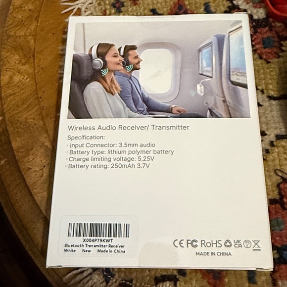 Bluetooth 5.4 wireless audio Transmitter& Receiver, 2-in-1 for TV/PC/Airplane, - Picture 2 of 11